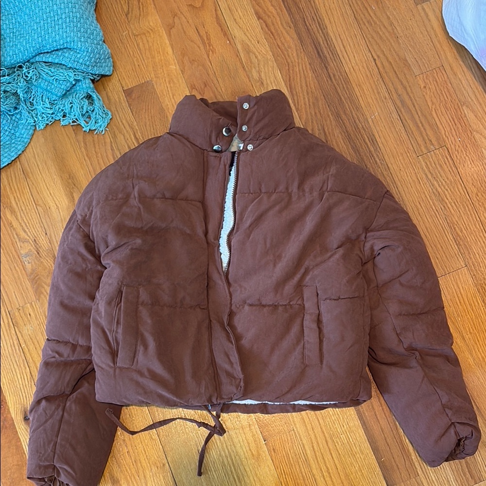 Fashion Nova Brown Puffer Jacket